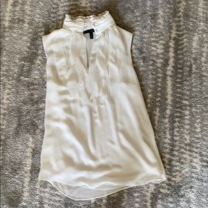White tank with ruffle